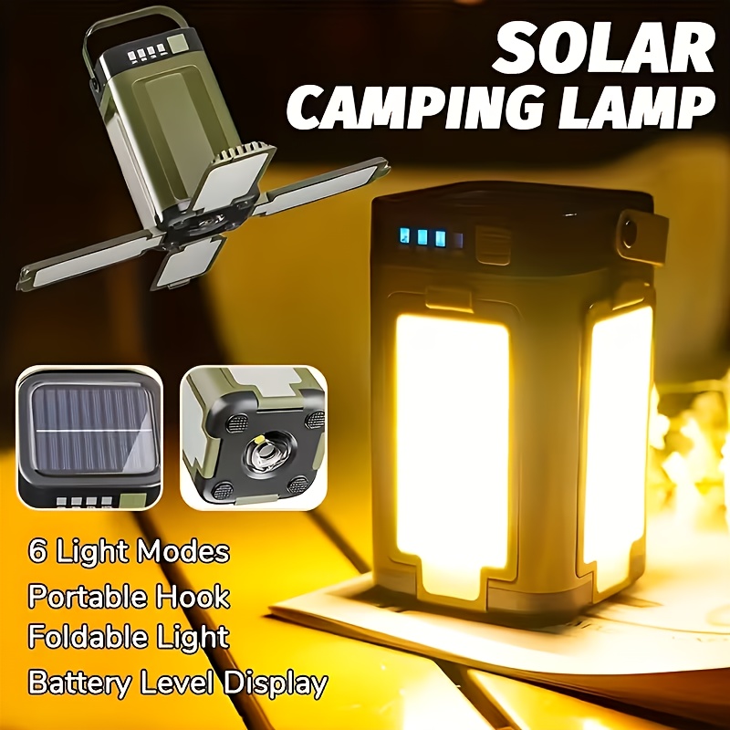 Outdoor Lighting Lamps - Solarbetriebene Tragbare Campinglampe mit Solarladung, Faltbar,