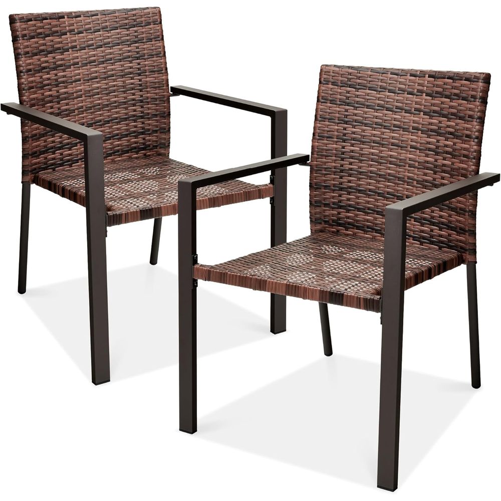Outdoor Lighting Deck - Set mit 2 stapelbaren Outdoor-Esszimmerstühlen aus