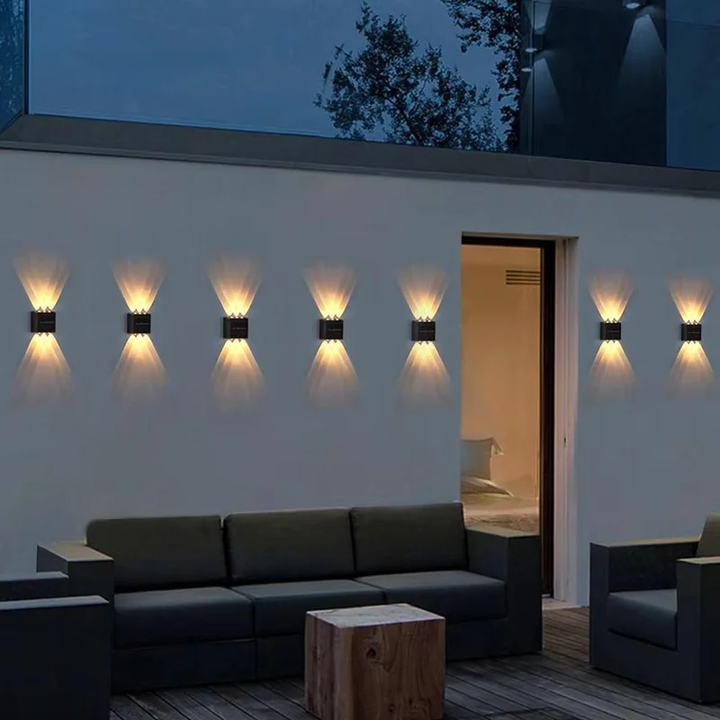 Outdoor Lighting For Fence - Solar-LED-Außenwandleuchte Wasserdicht Dämmerungssensor Zaunlampe für Garten