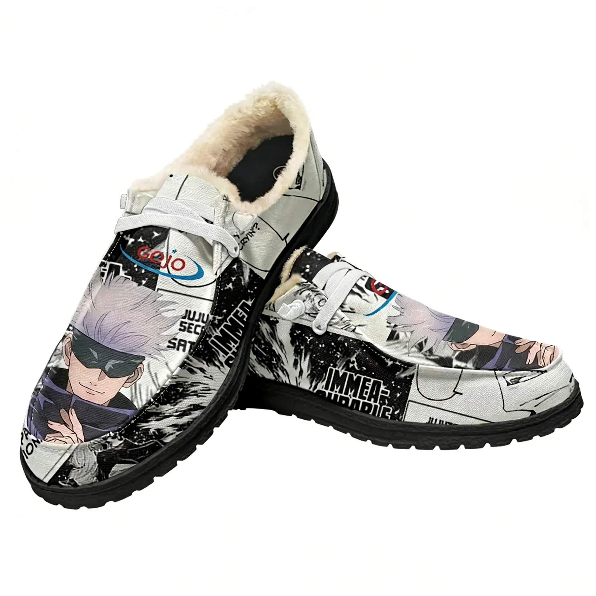 Outdoor Lighting Round - Satoru Gojo Samt-Flachschuhe für Herren und