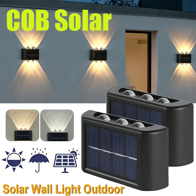 Outdoor Lighting Lamps - COB Solar-Wandleuchte für Außenbereich, Wasserdichte Solarleuchten
