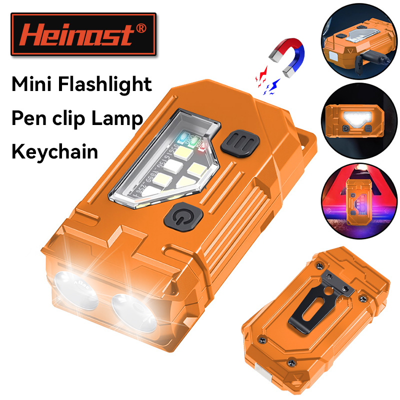 Zinc Outdoor Lighting - Mini-Schlüsselanhänger, EDC-Taschenlampe, wiederaufladbar, magnetische Taschenlampe, superhelle
