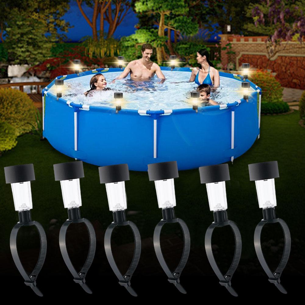 Outdoor Lighting For Fence - Solarbetriebene LED-Poolbeleuchtung Wasserdichte Außen-Hängelampe für Aufstellpools