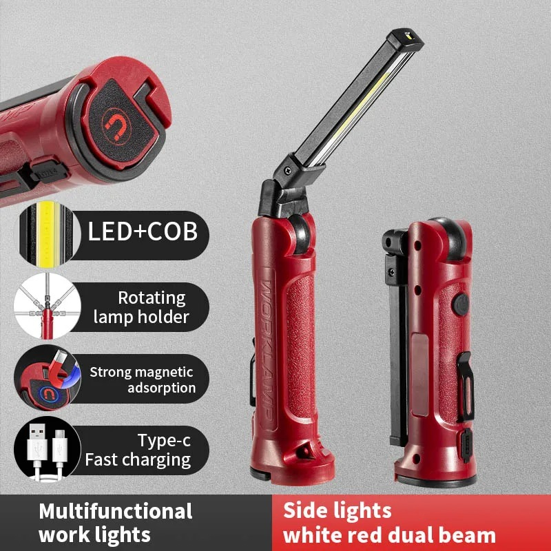 Zinc Outdoor Lighting - COB LED-Arbeitsleuchte, wiederaufladbar, zusammenklappbare Taschenlampe, Outdoor,