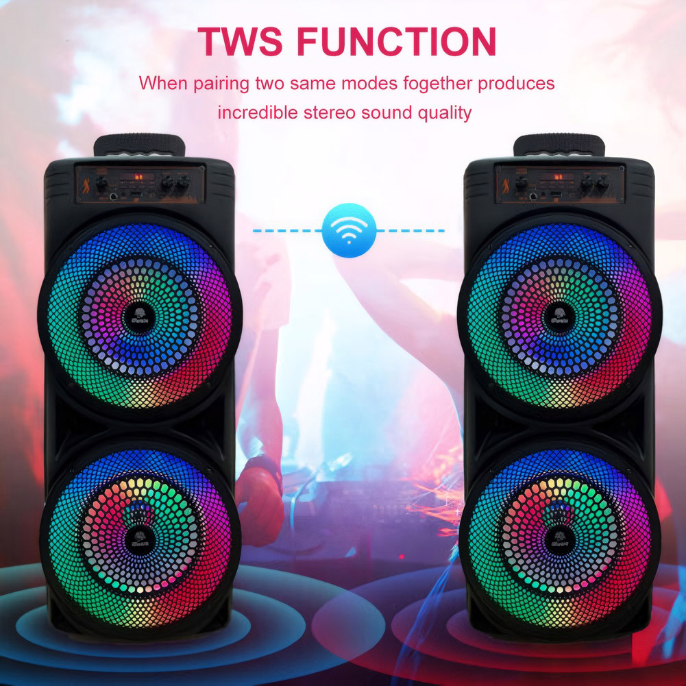 Outdoor Lighting Unit - Bluetooth-Lautsprecher mit Doppel-Subwoofer für Partys, laute