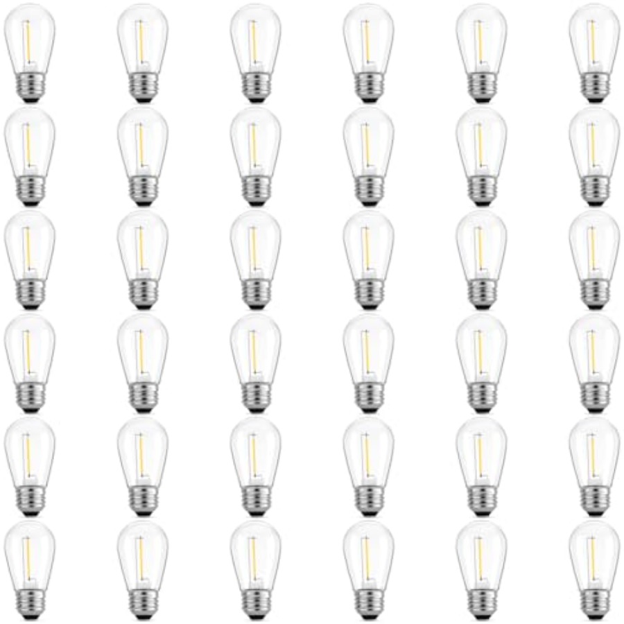 Outdoor Lighting Patio - 36er-Pack S14 LED-Glühbirnen für Außenbeleuchtung, Bruchsichere