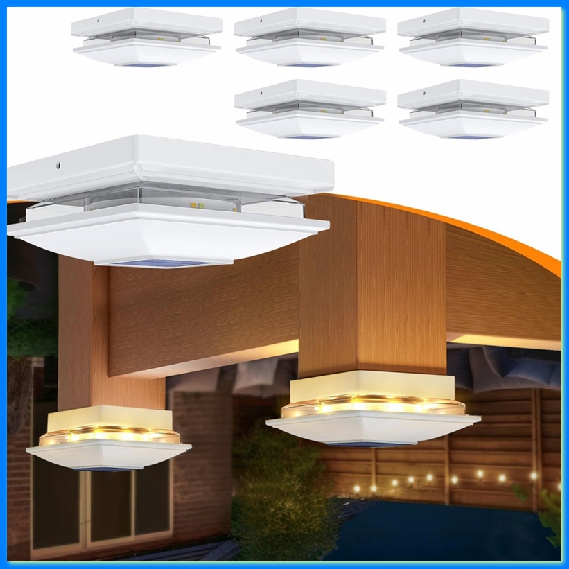 Outdoor Lighting Deck - 4er-Pack Solar-Pfostenkappenleuchten für den Außenbereich, 16