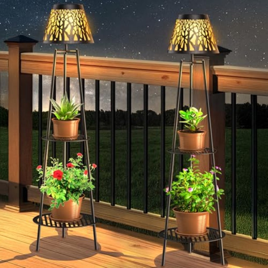 Outdoor Lighting Lamps - 2er-Pack Solar-Bodenleuchte für den Außenbereich mit