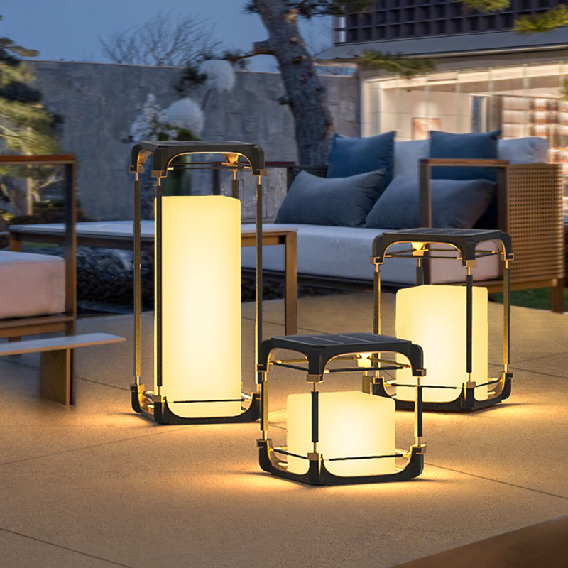 Outdoor Lighting Lamps - Leuchtende Stehlampe für den Innenhof, Solar-LED-Außenbeleuchtung,