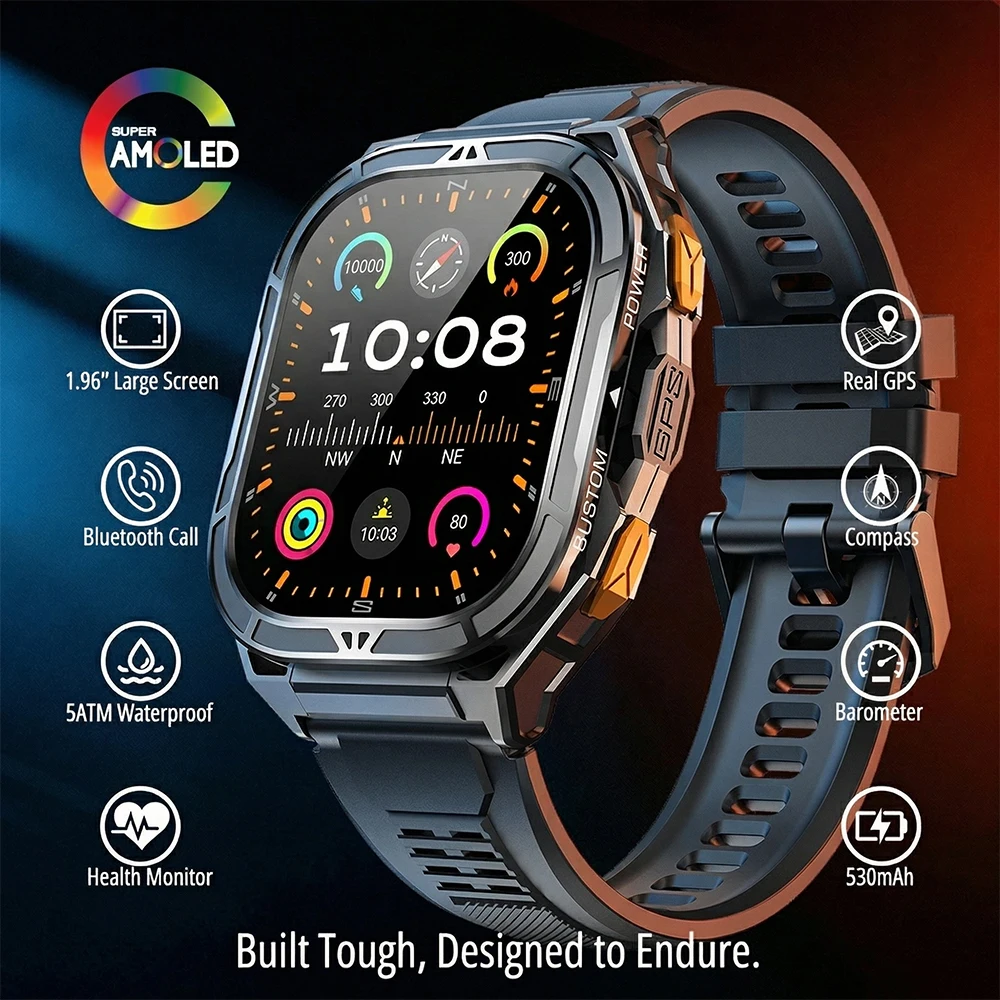 Outdoor Lighting Deck - Luxuriöse AMOLED Smartwatch mit Echtem GPS,