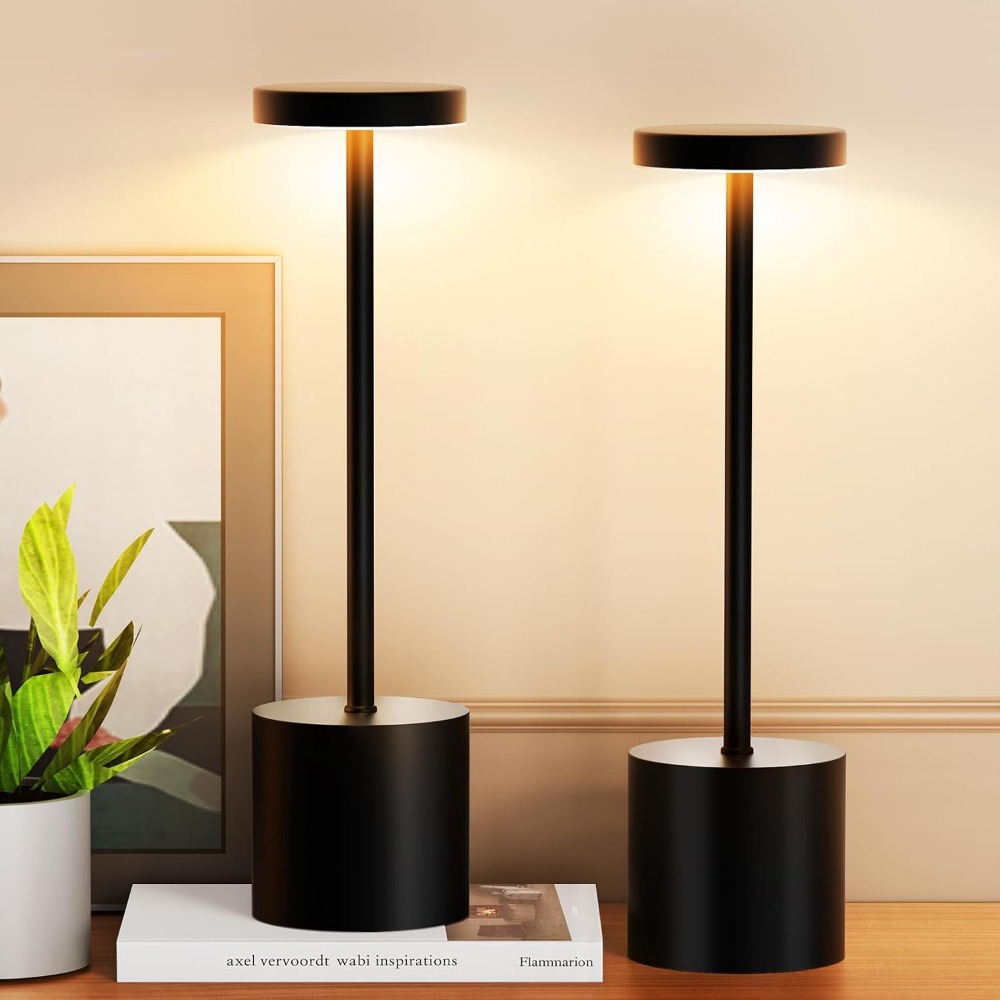 Outdoor Lighting Lamps - Kabelloses Tischlampen-Set, 5000 mAh Akku, Touch-Steuerung,