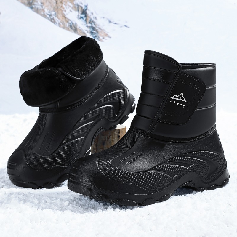Outdoor Lighting Round - Paar-Winterstiefel: Verdickte Plüsch-Warme Schneestiefel, Wasserdichte Outdoor-Baumwollstiefel,