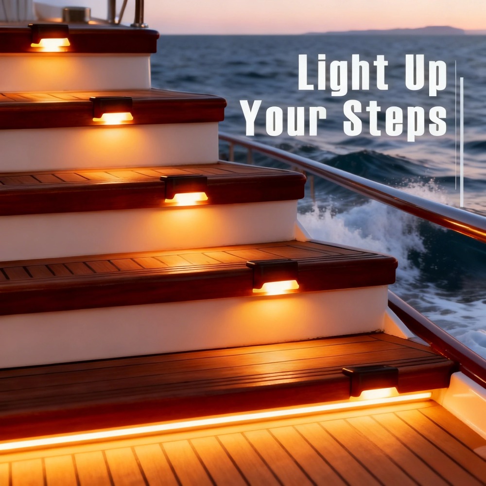 Outdoor Lighting For Fence - Warmweiße LED-Solar-Stufenleuchte für Wege und Treppen,