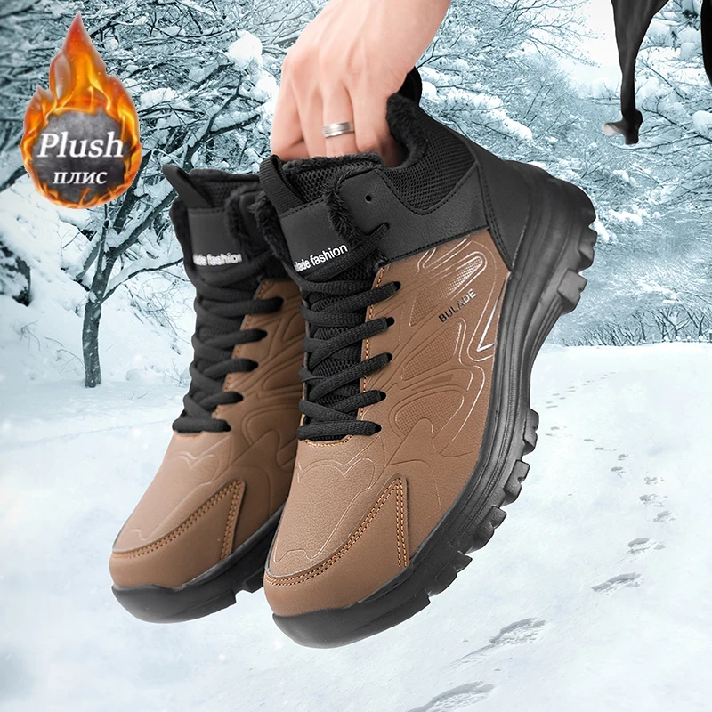 Outdoor Lighting Round - ELUVA Herren-Schneestiefel, wasserdicht, isoliert, Winterstiefel für