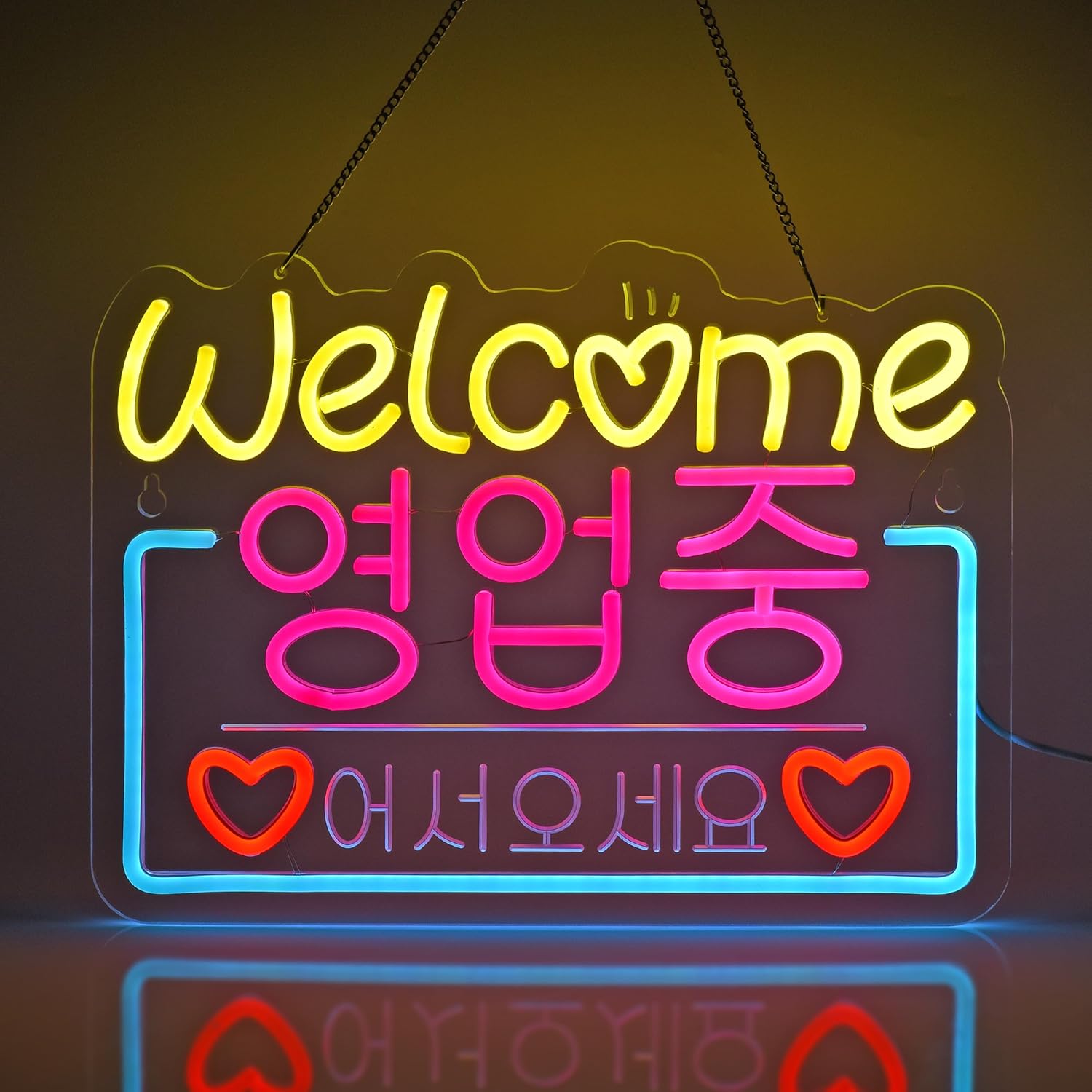 Outdoor Lighting On Sale - Koreanisches „Willkommen im Angebot“, Neonschild, zum