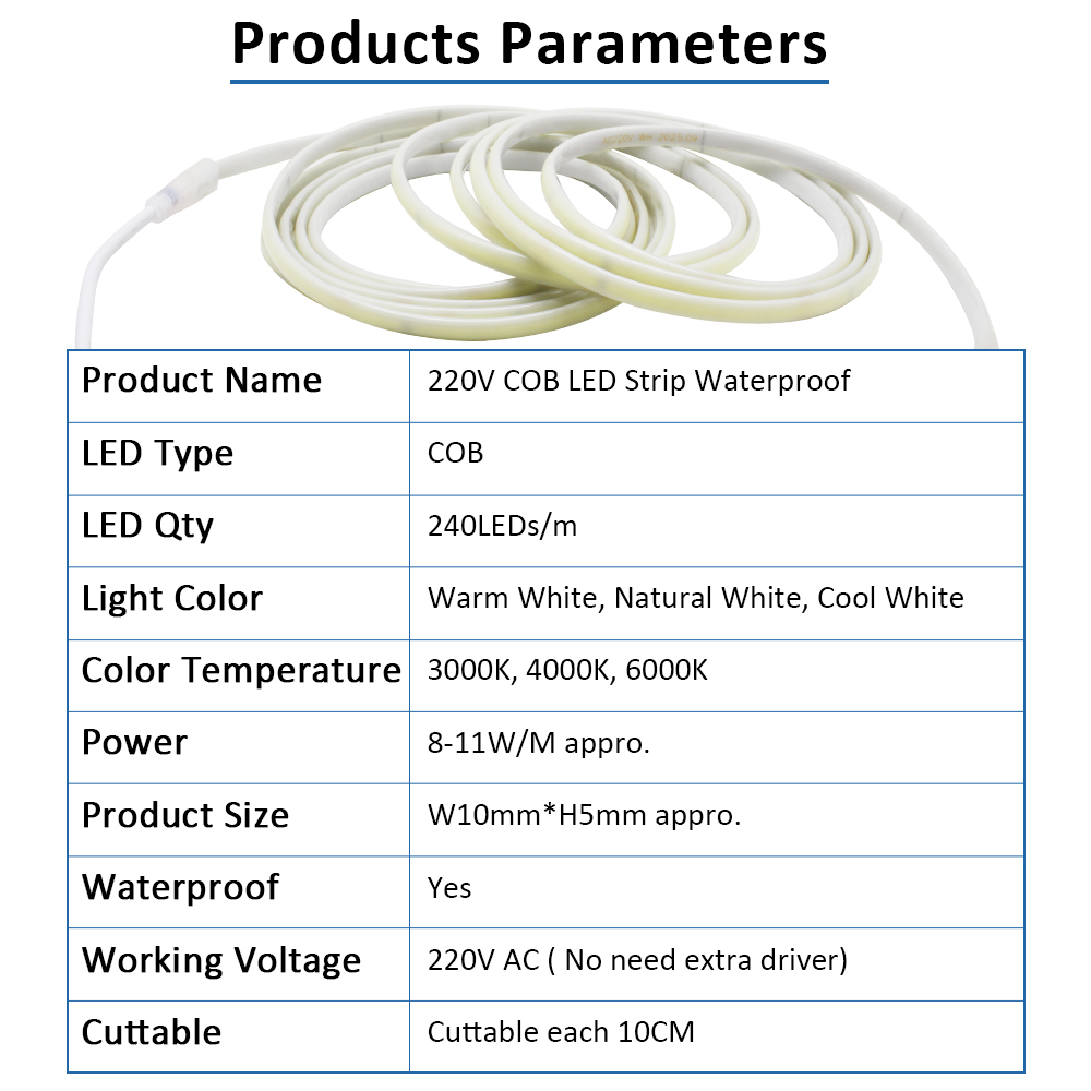 220V IP67 Wasserdichte COB Led – Outdoor Lighting Extension Cord Bewertung und Preis