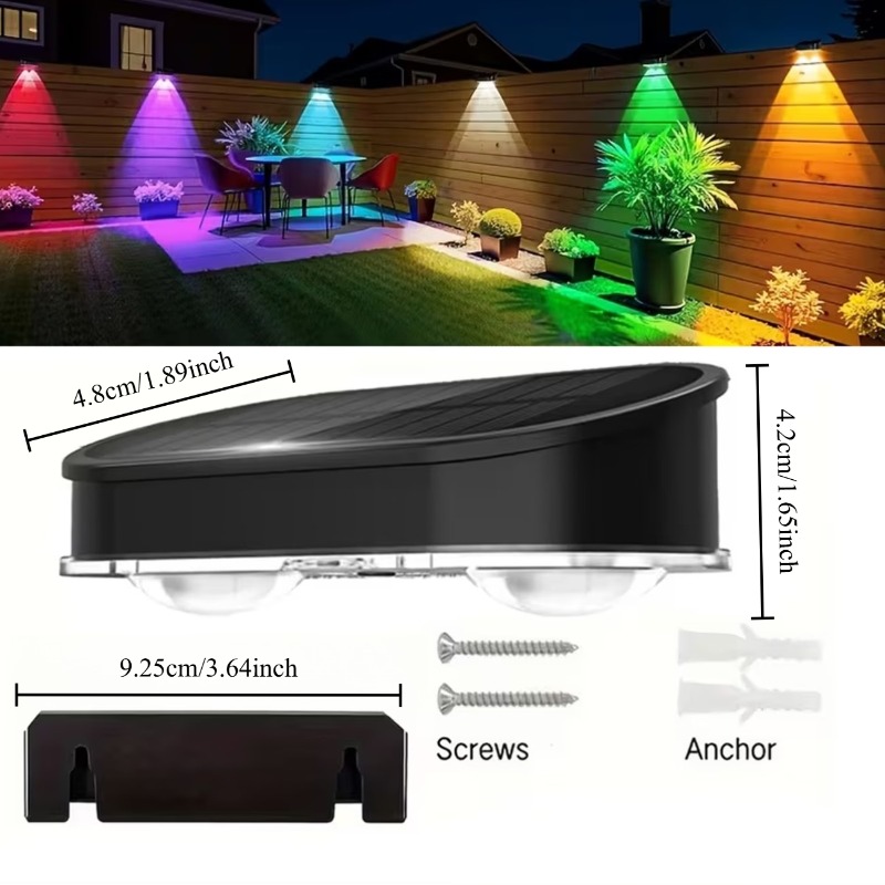RGB Solar-Zaunleuchte IP44, 8  – Outdoor Lighting For Fence Bewertung und Preis