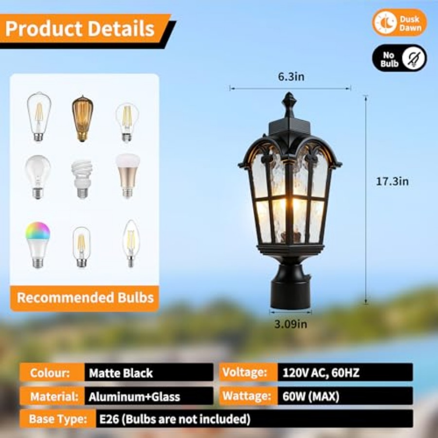 Sensor-Außenpfostenleuchten, w – Outdoor Lighting Lamps Bewertung und Preis