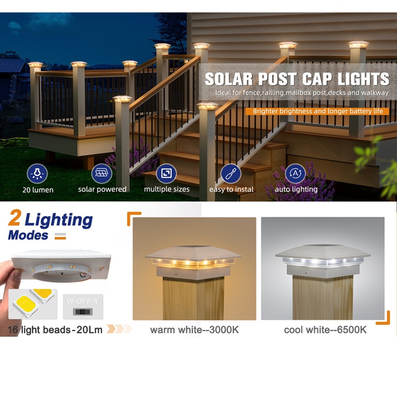 4er-Pack Solar-Pfostenkappenle – Outdoor Lighting Deck Bewertung und Preis