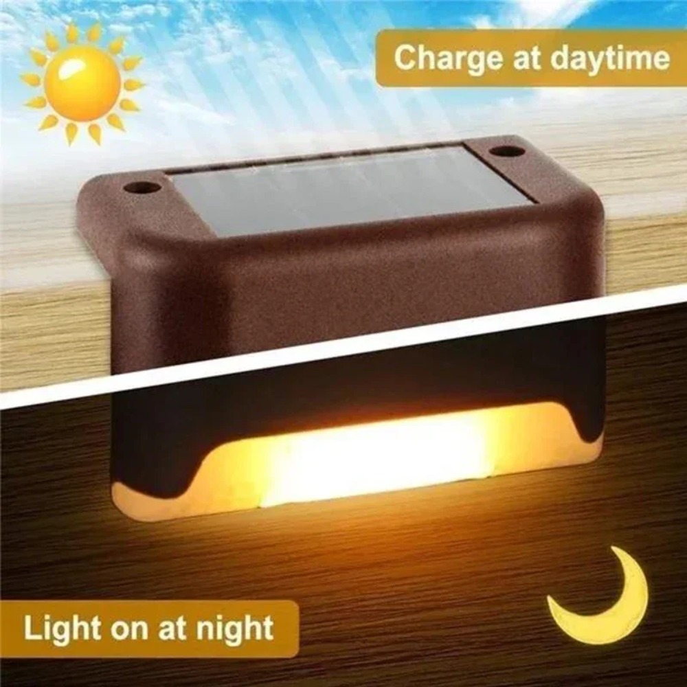 Warmweiße LED-Solar-Stufenleuc – Outdoor Lighting For Fence Bewertung und Preis