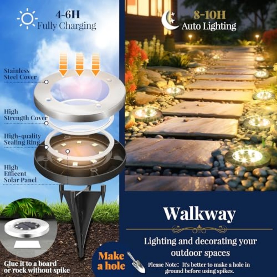 Solar-Bodenleuchten, Solar-Auß – Outdoor Lighting Patio Bewertung und Preis