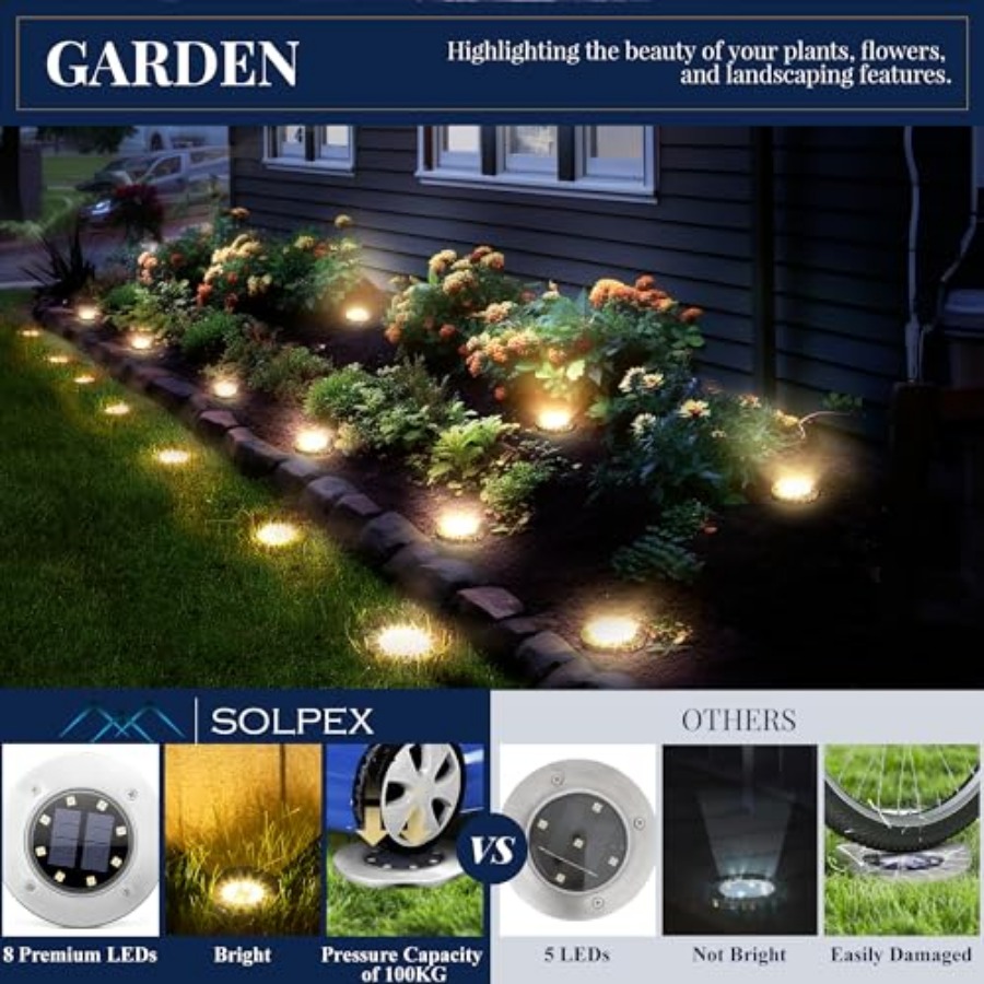 Solar-Bodenleuchten, Solar-Auß – Outdoor Lighting Patio Bewertung und Preis